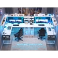 thumbnail image 6 of Homieasy L Shaped Desk with Power Outlet and LED lights, Ergonomic L-Shaped Gaming Desk with Monitor Stand, Reversible Corner Computer Desk with Hutch and Storage Shelf for Home Office, White, 6 of 7