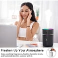 thumbnail image 3 of Humidificateur d'Air, Mini Humidificateur Ultrasonique, 2 Modes de Brume Réglables, Arrêt Automatique, Veilleuse Colorée, Portable USB (Noir), 3 of 4