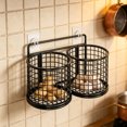 thumbnail image 6 of No Drill Wall Mounted Storage Rack, Kitchen Ginger Garlic Storage Basket, Household Spice Jar Organizer, No Drill Wall Mounted Storage Rack, 6 of 7
