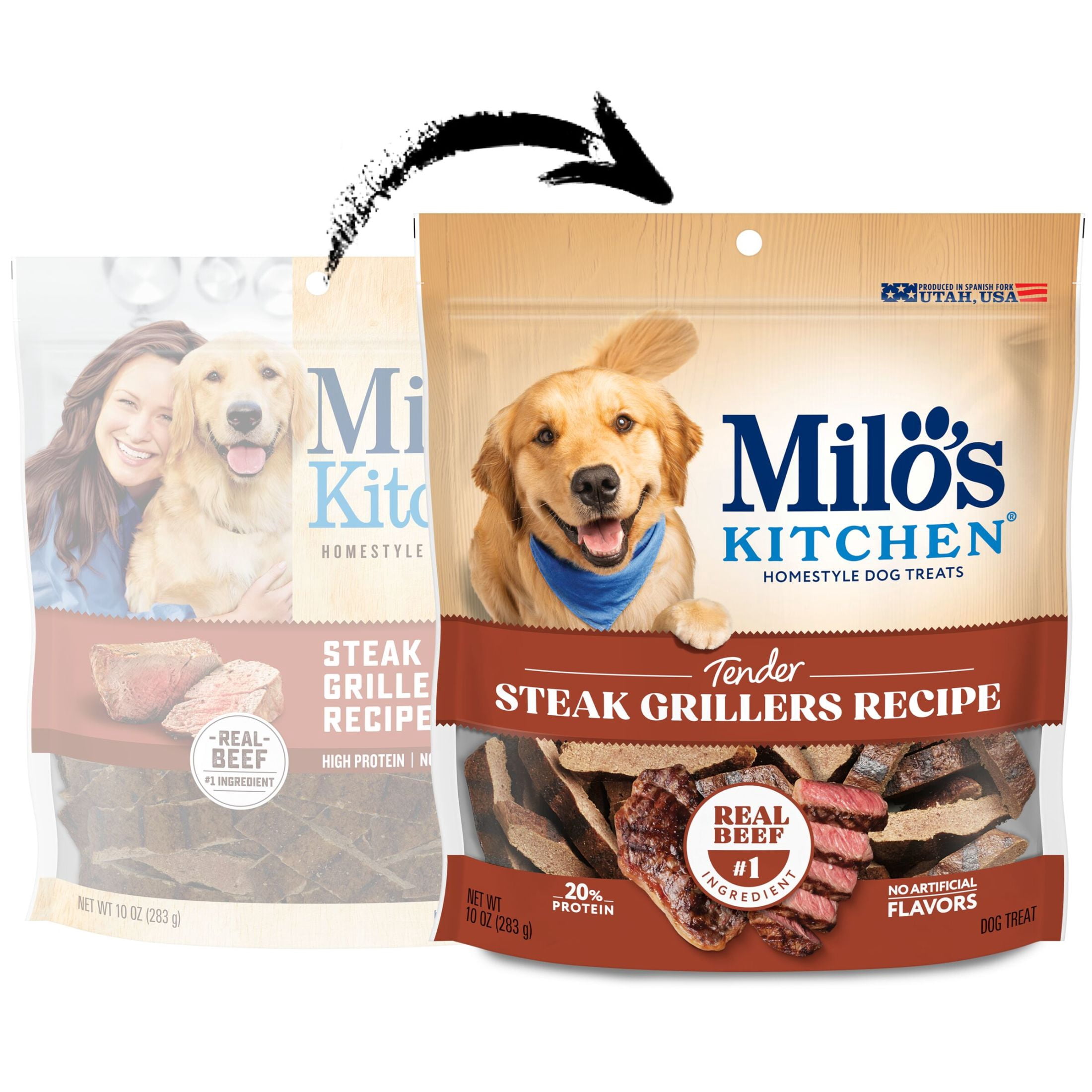 Milo’s Kitchen Steak Grillers Recipe Dog Treats, 10 oz Bag