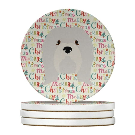 

Lhasa Apso Merry Christmas Large Sandstone Coasters Pack of 4 4 in x 4 in