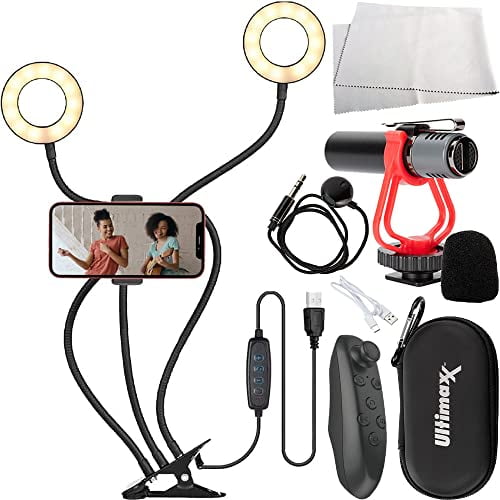 The Bluestone Dual Ring Light Vlogging/Streaming Kit w/Phone Stand