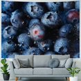 thumbnail image 4 of BCIIG Blueberries Water Drops Tapestry Wall Hanging Unique Style Graphic Tapestries Home Wall Decor Art for Living Room Bedroom Apartment Farmhouse Dorm 50x40inch, 4 of 6