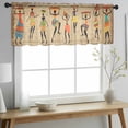 thumbnail image 2 of Brown Boho Valance Curtains for Kitchen/Living Room/Bathroom/Bedroom Window, Rod Pocket Small Topper Half Short Window Curtains Voile Sheer Scarf, Farmhouse Vintage Ethnic African Women 54"x18", 2 of 8
