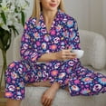thumbnail image 6 of Bingfone Womens Pajama Sets Skull Blue Flower Print,Long Sleeve Loungewear Pajamas Set-XX-Large, 6 of 8