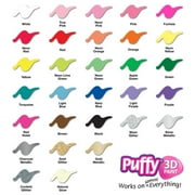 Puffy Paint Big Pack, 30 Bottles of 3D Paint in 1 fl oz Easy Squeeze Bottles, with Stencils and Brushes, Multicolor Acrylic Paint
