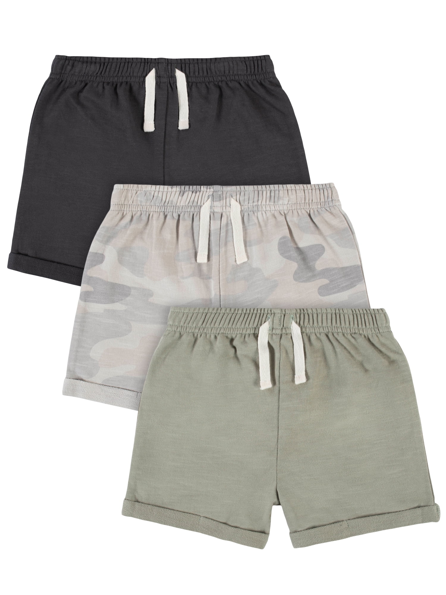 Modern Moments by Gerber Baby and Toddler Boy French Terry Shorts, 3-Pack, Sizes 12M-5T