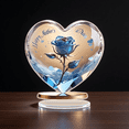 thumbnail image 3 of Mother's Day Gift - Heart Shaped Acrylic Desktop Ornament with Floral Print, Elegant 2D Printed Decoration for Desk, Tabletop, or Shelf Display, Mom Gift for Home or Office, 3 of 3