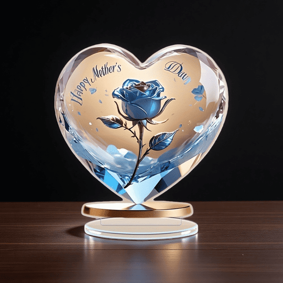 Gifts for Mothers Day Mom Delicate Colorful 2D Acrylic Heart Plaque - Mom Present 7.87 inch, Gifts for Moms Birthday, Moms Birthday Gift Ideas, Mom Spring Gifts