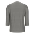 thumbnail image 5 of zbxnLI Womens 3/4 Length Sleeve Tops Pleated V Neck Loose Casual Dressy Blouses Women's Tunic Shirts, 5 of 7