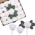thumbnail image 1 of Flores de rosas artificiales, rosas artificiales de espuma, rosas falsas de aspecto real, decoración para el hogar, ramos de boda, centros de mesa, arreglos para fiestas (25 piezas) Xemadio CDWJ437-4, 1 of 5