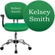 thumbnail image 1 of Silla operativa giratoria de malla verde brillante con respaldo medio personalizado con base y brazos cromados - H-2376-F-BRGRN-ARMS-TXTEMB-GG Flash Furniture H-2376-F-BRGRN-ARMS-TXTEMB-GG, 1 of 1