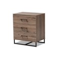 thumbnail image 1 of Baxton Studio Daxton Commode de Rangement Moderne et Contemporaine en Bois Finition Chêne Rustique à 3 Tiroirs, 1 of 5