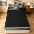thumbnail image 4 of Manfei Vintage Farm Bear Zipper Full Size Comforter Sets with Fitted Sheet and 2 Pillowcases, Woodland Cottage Zipper Bedding Set, Brown, Black Reversible, 4-Piece, 4 of 7