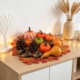 thumbnail image 5 of Mini Artificial Pumpkin Gourd and Leaf Fall Decor Set, Harvest Pumpkin Ornament Kit, Thanksgiving Table Centerpiece Bowl Filler Cornucopia Basket Decoration, 1 Set, Multisize, 5 of 8