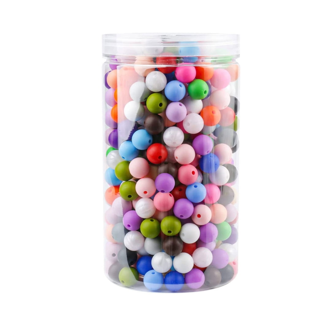 Zeiwohndc 500pcs Pacifier Clip Bead Bulk Teething Loose Bead Jewelry Infant Shower Gift