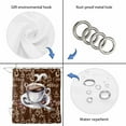 thumbnail image 3 of Polyester Fabric Coffee Shower Curtain, Vintage Art Pastoral Waterproof Bathtub Curtain Bathroom Decor Set with Hooks 66 x 72 Inches, 3 of 6