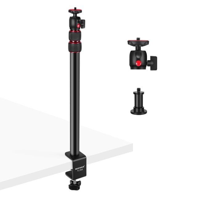 Soporte de escritorio para cámara Neewer TL283, extensible, 43-102 cm, rojo