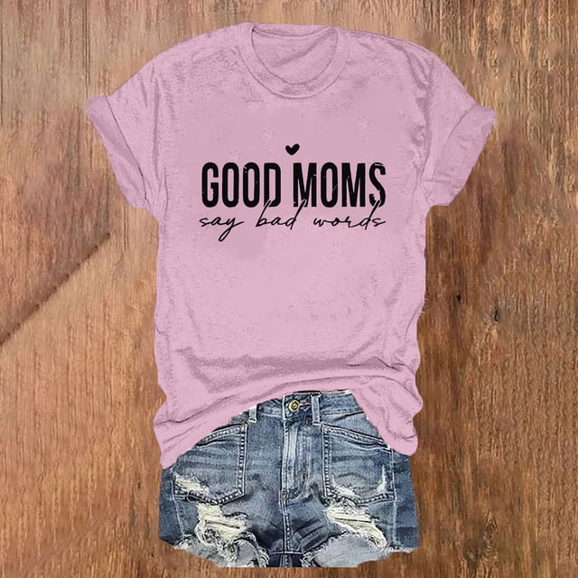 Pntutb T-Shirt Mode Femme Col Rond Imprimé Manches Courtes Décontracté Ample