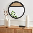thumbnail image 2 of SAFAVIEH Deonna 23.5 in. Solid Frame Mirror, Black/Natural, 2 of 5