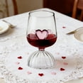 thumbnail image 6 of Dnogom Pink Heart-Wing Double-Ended Glass Tumbler, 350mL Romantic Wine/Dessert Crystal Cup for Valentine's Candlelit Dinner, 6 of 8