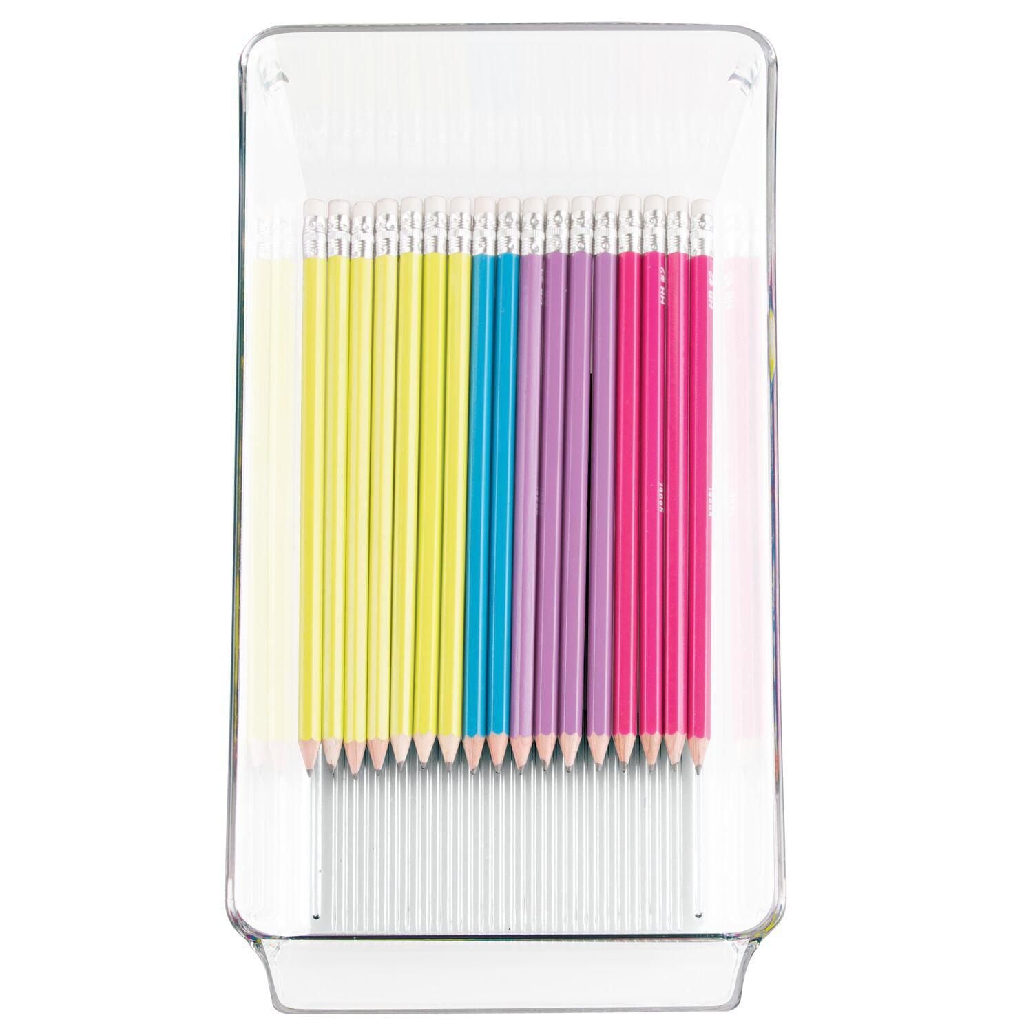 iDesign Linus Clear BPA-Free Plastic Fridge and Freezer Storage Organizer Bin with Handle for Kitchen, Pantry, Office, Bathroom, 11.5" x 6" x 3.5"