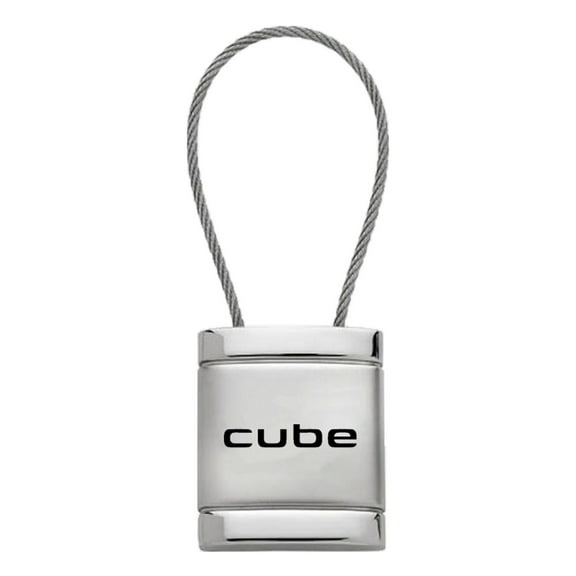 Nissan Cube Satin Chrome Cable Key Ring (Silver)