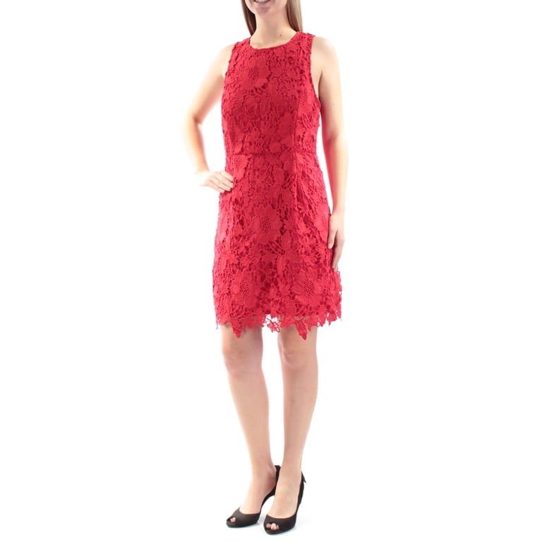 Kensie Womens Red Sleeveless Lace Dress M
