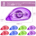thumbnail image 5 of Scrapbook Tape, 8 Pack Double Sided Tape Roller for Crafts, Adhesive Glue Runner Scrapbooking Supplies Journaling  Office Supplies for Adults, 0.3IN x 26FT, 5 of 6