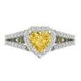 thumbnail image 2 of 1.98 ct Round Cut Clear Crystal 18k Yellow Gold Engraving Statement Bridal Wedding Designer Ring Size 10.25, 2 of 7