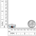 thumbnail image 4 of Gem Stone King 2.82 Ct Oval Checkerboard Red Garnet Blue Zircon 925 Sterling Silver Moissanite Ring (Size 9), 4 of 4