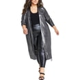 thumbnail image 1 of Nina Parker Womens Metallic Long Belted Duster Cardigan Sweater, Metallic, Plus Size, 2X, 1 of 1
