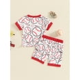 thumbnail image 5 of Musuos Baby Boys Shorts Set, 0-3 Years Baseball Print Short Sleeve T-shirt with Elastic Waist Shorts Summer Outfit for Daily Casual, 5 of 10