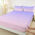 thumbnail image 3 of Castle Fairy Starry Sky Full Size Sheets 4-Piece for Boys Girls,Dreamy Princess Breathable Bed Sheets,Gradient Pink Purple Lightweight Sheet Sets,Luxury Bedroom Decor, 3 of 7