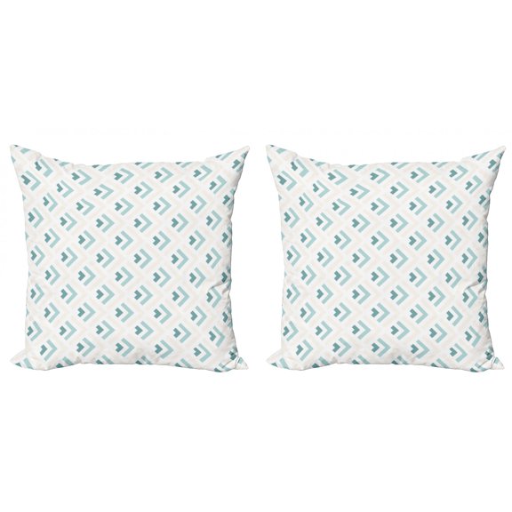 Ambesonne Retro Throw Pillow Cover 2 Pack, Minimalist Arrows, 16", Pale Peach Turquoise