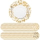 thumbnail image 1 of Juego de 100 tapetes desechables para platos de comedor, juego de manteles individuales con cuenco dorado, tapetes de mesa prensados ​​de malla de aluminio de 13 para bodas y cumpleaños, 1 of 6