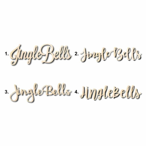 Jingle Bells Sign Unfinished Wood Cutout Home Decor DIY Option 2- 24" Wide / 1/8"