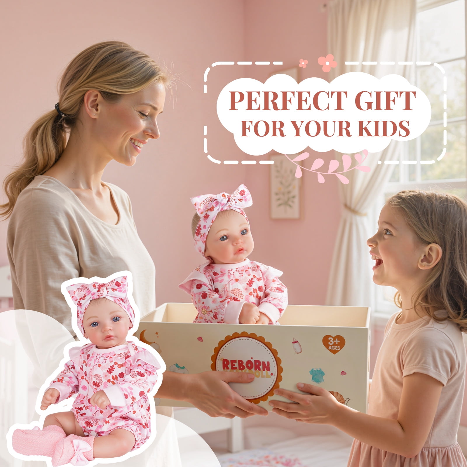 RSG Lifelike Reborn Baby Dolls 17 inch Baby Dolls Full Body Cloth Real Life Baby Dolls with Gift Box for Kids Age 3+