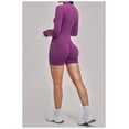 thumbnail image 2 of Top-kevin 2 Piece Seamless Ribbed Workout Sets With Zip Up Jacket High Waisted Gym Yoga Leggings, 2 of 6