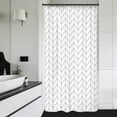 thumbnail image 1 of Stall Small RV Gray White Grey Bathroom Shower Curtain Liner 36Wx72H Inch Half Single Narrow Walkin Standing Little Size Dorm Chevron Herringbone Geometric Tiny Fabric Polyester Waterproof, 1 of 5