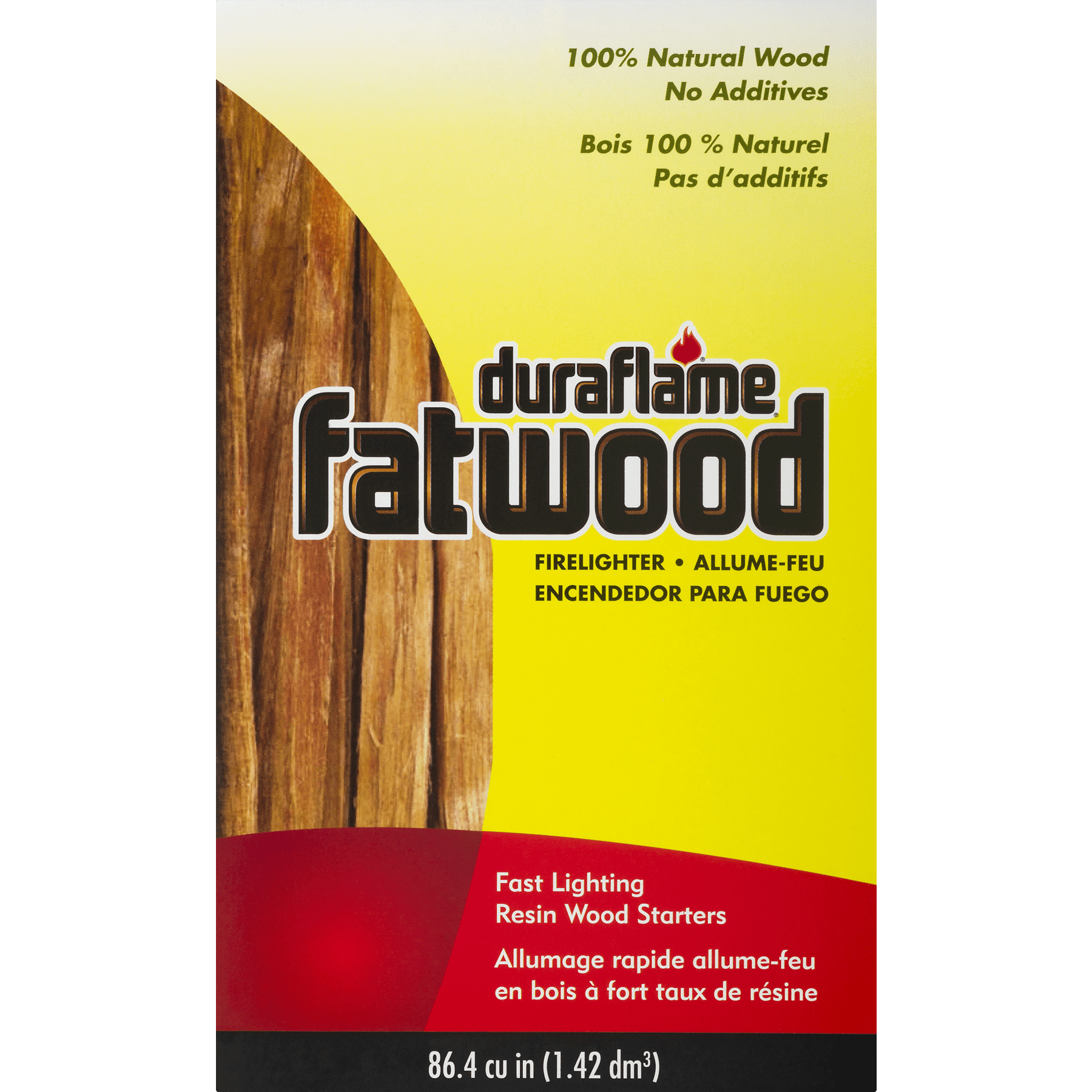 Duraflame 100% Natural 86.4 cu in Fatwood Firelighter - Walmart.com