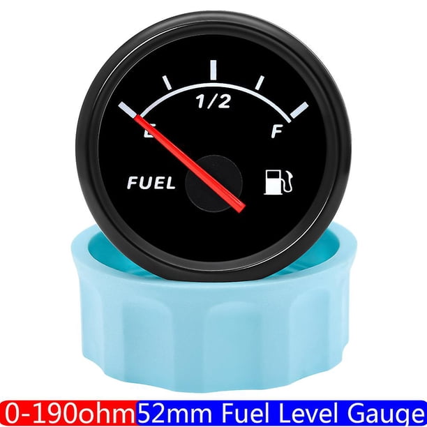 0-190 Ohm Fuel Float Level Sensor+fuel Level Gauge With Red Led 2" 52mm Oil Tank Level Meter Boat Car Motor 200mm 250mm 600mm