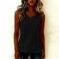 thumbnail image 5 of ClodeEU Women's Round Neck Sleeveless Tank Top,Casual Loose Fit Solid Color Blouse with Button for Summer Black,Women's Plus L, 5 of 6