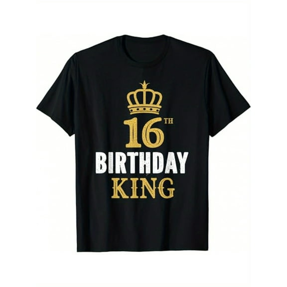 Happy 16th Birthday King 16 Years Old Party Ideas For Boys T-Shirt