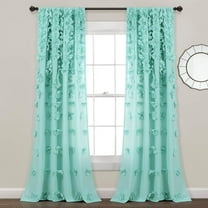 Lush Decor Riley Window Curtain (Single Panel), 54"W x 84"L, Aqua