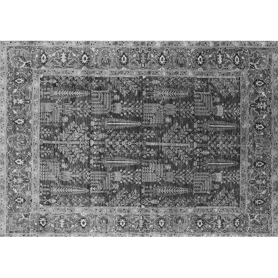 Ahgly Company Indoor Rectangle Oriental Gray Industrial Area Rugs, 4' x 6'