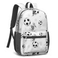 thumbnail image 2 of Soccer and Splash White Pattern 17" School Backpacks for Teens,Waterproof Oxford Fabric,S-Shape Padded Straps for School,Travel,Hiking,Camping, 2 of 6