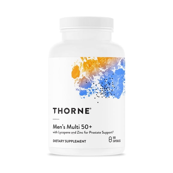 THORNE - Men's Multi 50 - Comprehensive Daily Multivitamin with Vitamins A, B6, B12, C, D, E, Zinc & More - Support Heart, Brain, Prostate, Muscle & Immune Health* - 180 Capsules