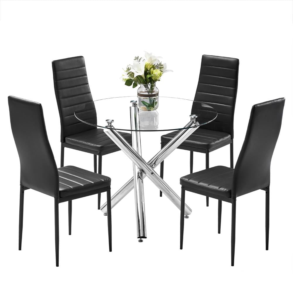 Winado 5 Piece Round Dining Table Set, Modern Kitchen Table and Chairs
