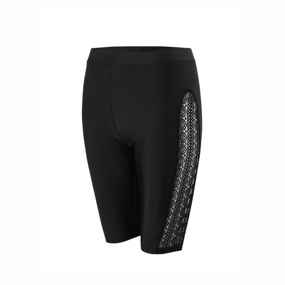 UJNDER Bikini Shorts High Waisted Figure Swim Bottoms with Detail and Pockets Swimsuit Bottoms for Women Black_001 XXL